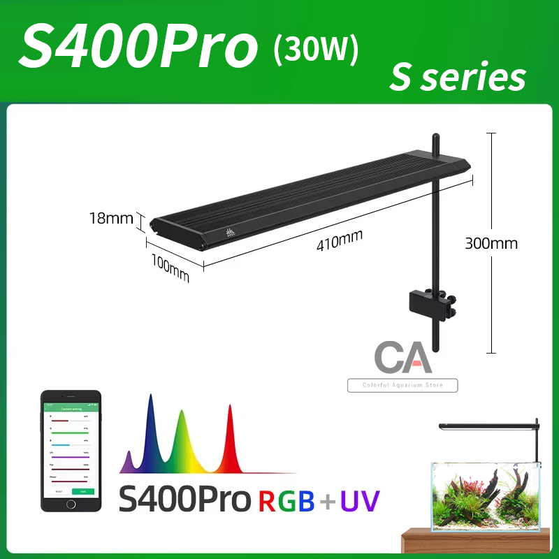 Aquarium Plant Growth Light - WEEK AQUA S Series RGB+UV Full