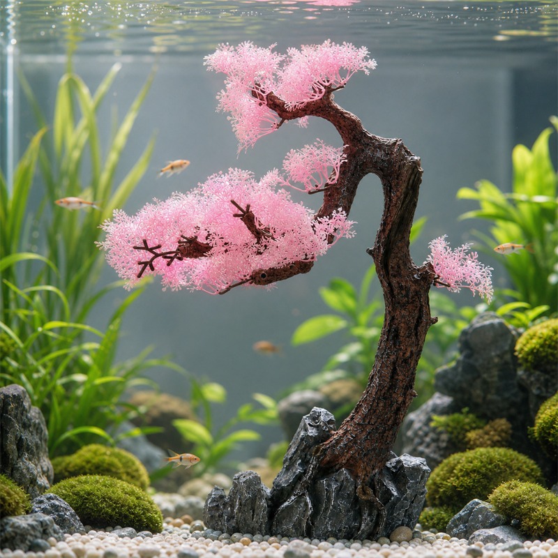 Resin Pine Tree Simulated Wate - Aquarium Planted Tree ulasan dan harga