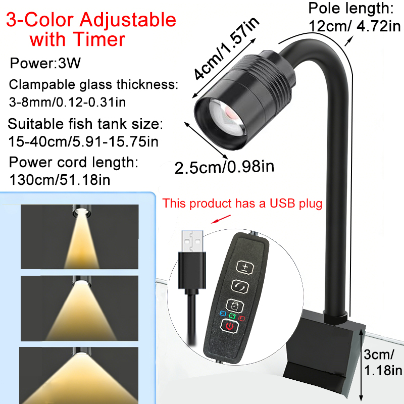 USB 3W South American Aquarium - Aquarium Plant Growth Light ulasan dan harga