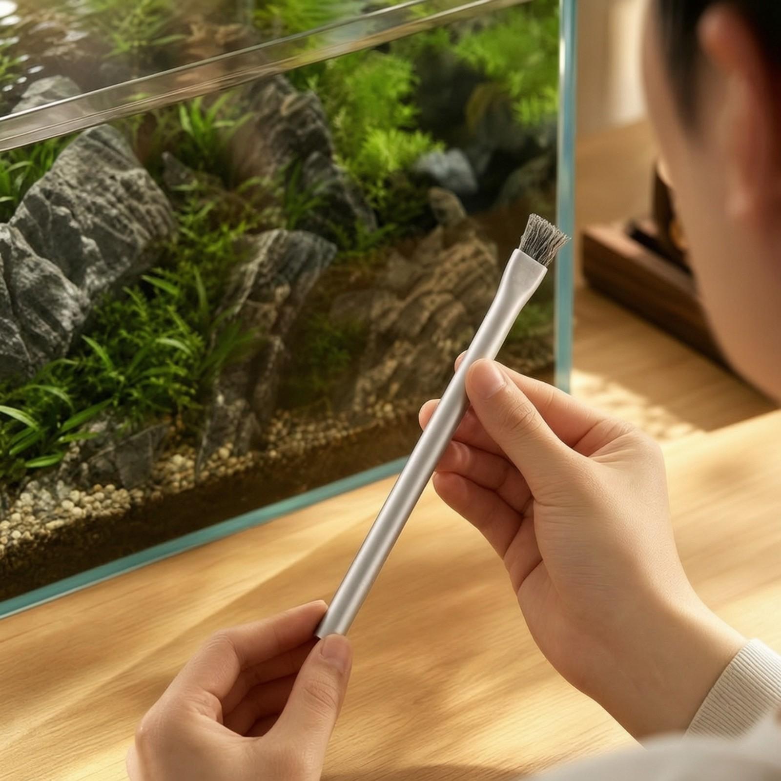 Fish Tank Algae Brush Stainles - Planted Aquarium Algae ulasan dan harga
